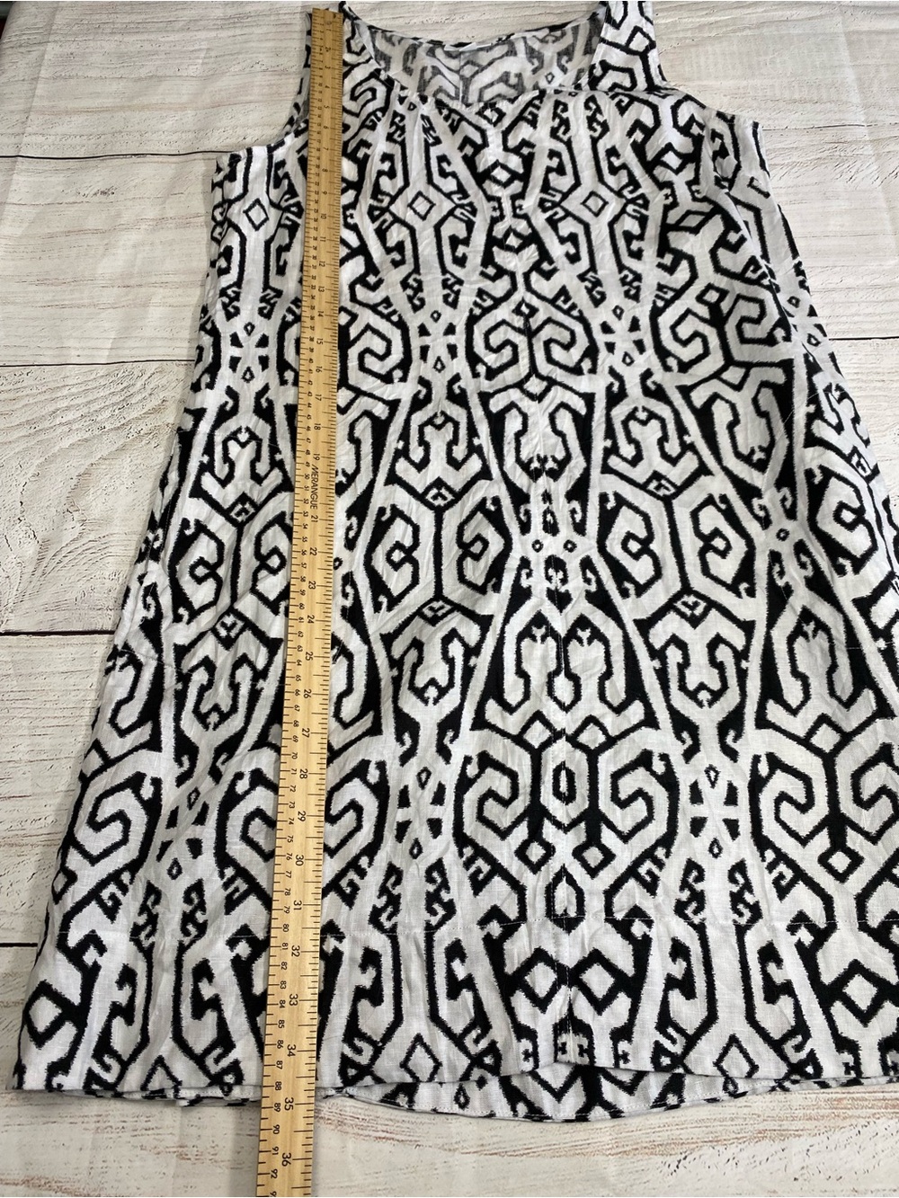 J. Jill Black and White Abstract Linen-Blend Dress Petite Small - Picture 11 of 16